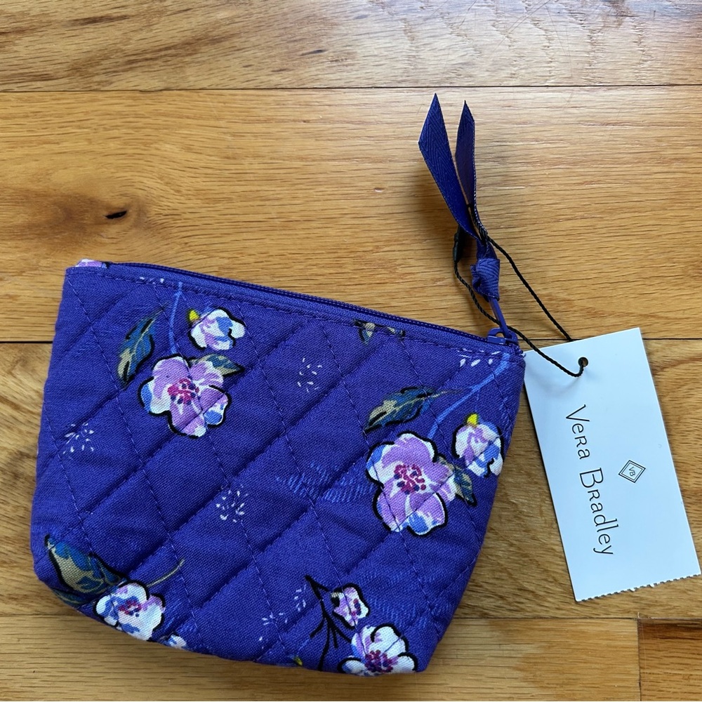 Vera Bradley Blue Floral Quilted Coin Purse